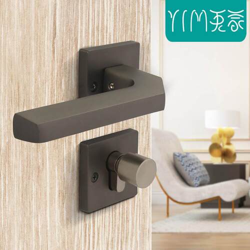 YIM英蒙现代静音锁具铝合金分体锁执手门锁卧室室内锁木门