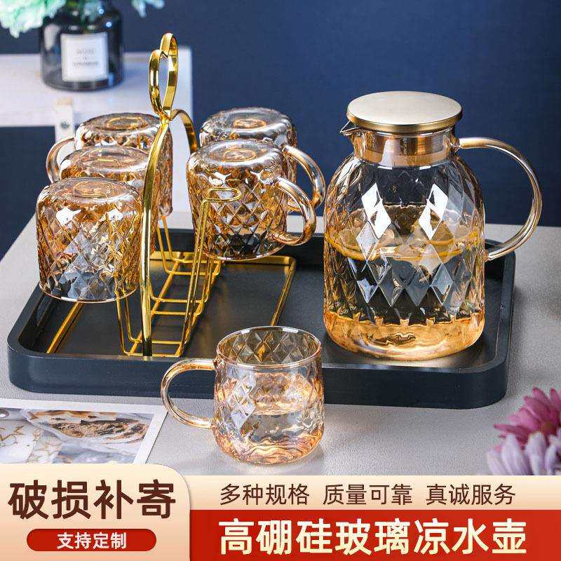 高硼硅玻璃凉水壶家用大容量果汁壶可电陶炉加热冷热两用冷水壶