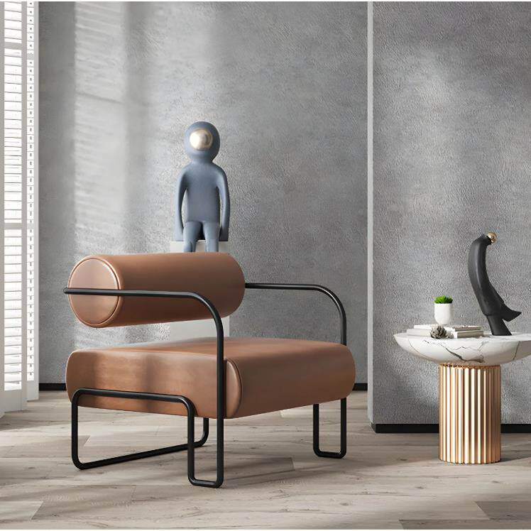 北欧设计师单人懒人铁艺极简网红沙发椅小户型客厅卧室阳台休闲椅