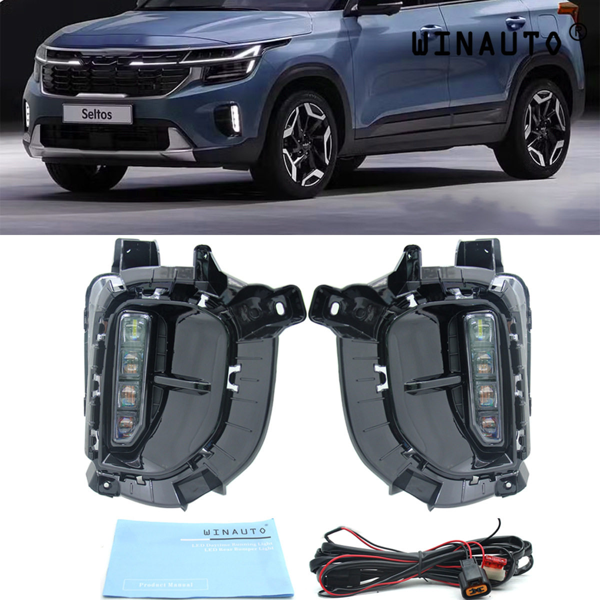 适用于KX3KX-3Seltos2023LED日行灯日间行车灯雾灯中国版美版