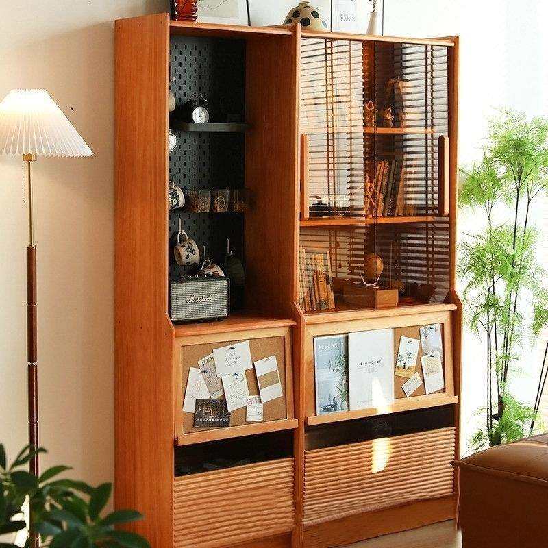 北欧实木书柜家用客厅组合玻璃门书柜多功能书架落地收纳展示柜,电子元器件市场,其它元器件,淘宝优惠券,粉丝福利购,淘宝优惠卷