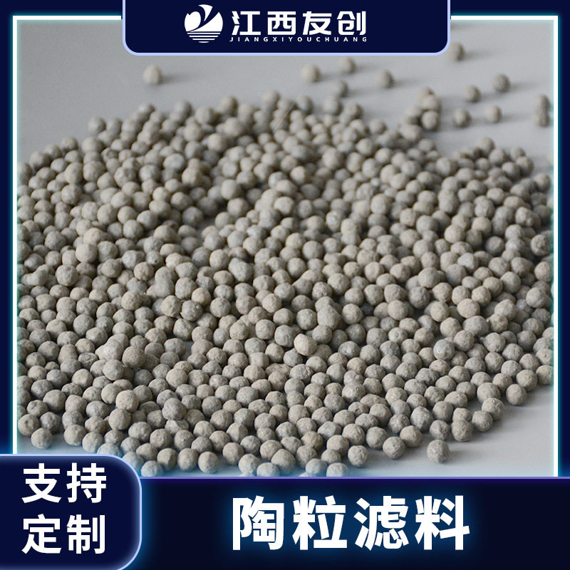 江西友创 污水处理生物陶粒BAF曝气滤池用滤料3-5mm陶粒滤料