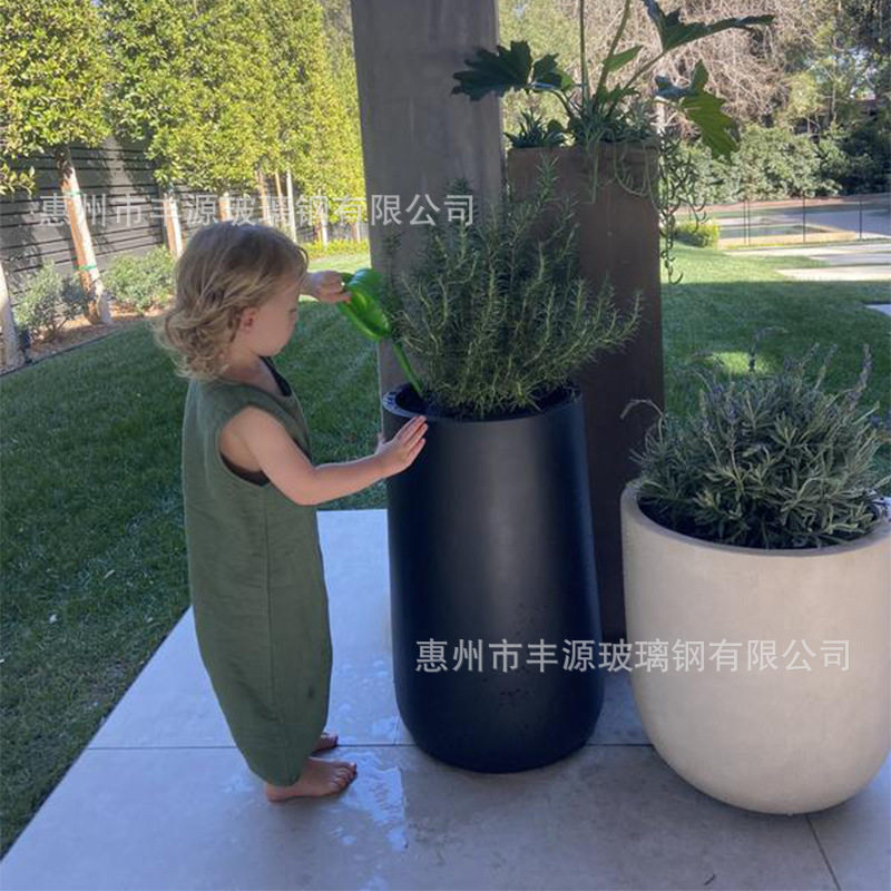 玻璃钢花盆厂家商场开业户外写字楼景观美陈花盆组合酒店广场花器