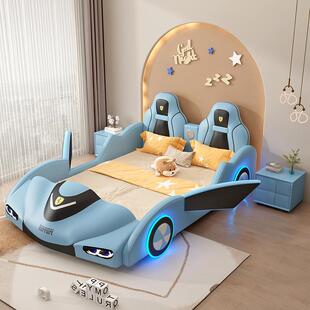 儿童床男孩卡通双人实木床1米5赛车床小床男生单人床小户型汽车床