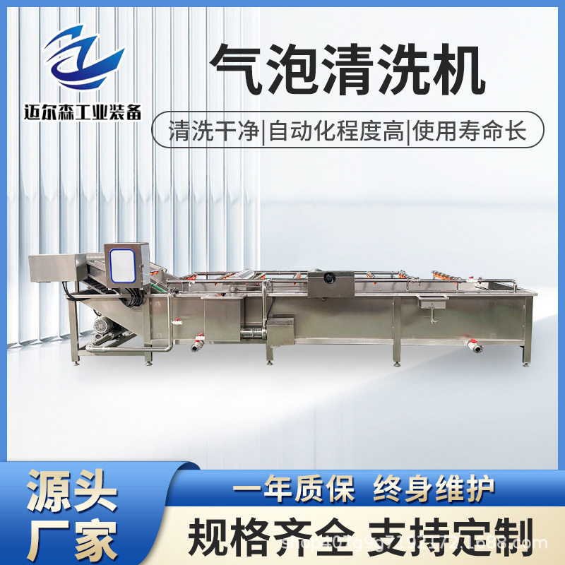 多功能果蔬气泡清洗机 根茎类果蔬浸泡清洗流水线 中央厨房加工机