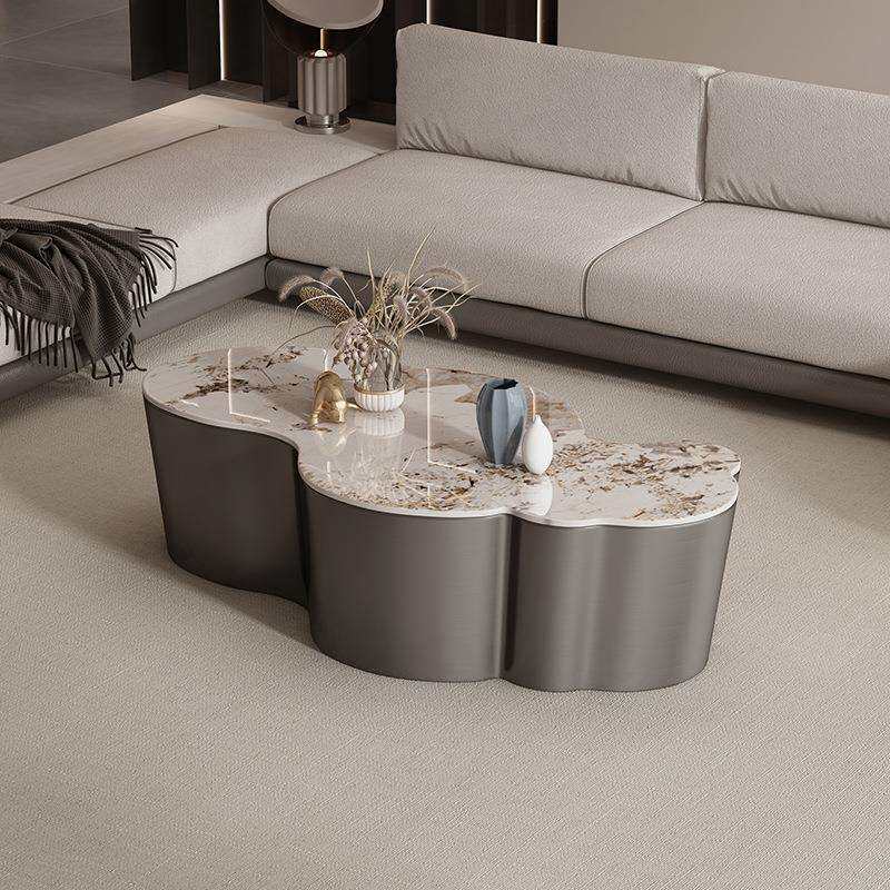 云朵茶几意式轻奢客厅家用茶台小户型设计师款异形岩板高级茶桌