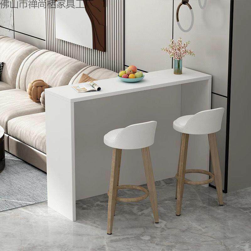 家用吧台轻奢现代简约客厅隔断靠墙高脚桌长条桌餐桌厨房沙发桌子