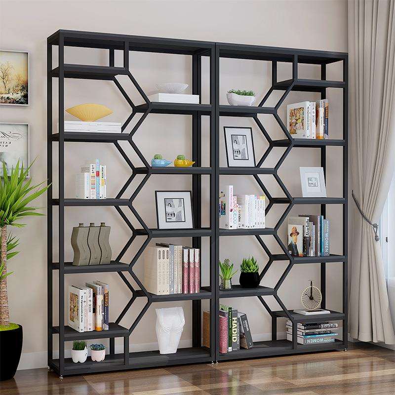 精品陈列柜客厅隔断置物架办公室玄关装饰书架创意钢木货架展示架