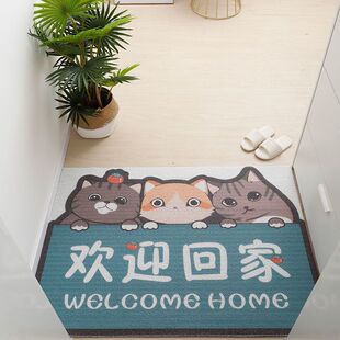 卡通家用入户门地垫PVC防滑耐磨可裁剪地垫进门刮泥蹭土丝圈地垫