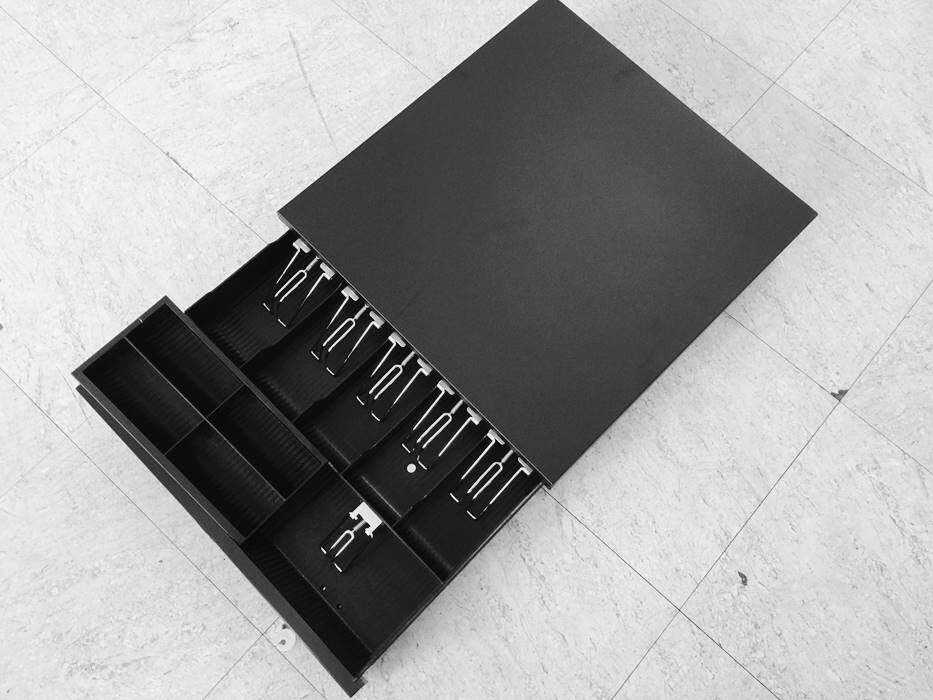 335五格三档钱箱收银箱超市收银盒收款机二维火来钱快可独立带锁