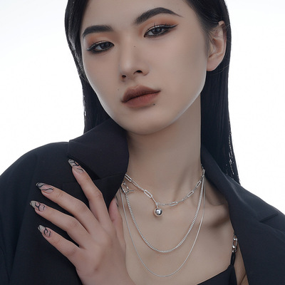 ears欧美优雅项链个性小众设计师手工S925纯银女款骨链银色OT配饰