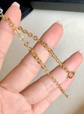 法式复古轻奢简约镂空压花手链女钛钢不掉色简约小众设计百搭手饰