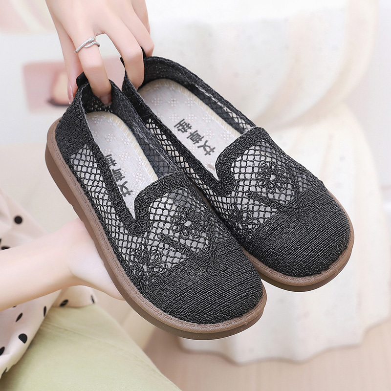 夏季新款透气网面女鞋软底软面