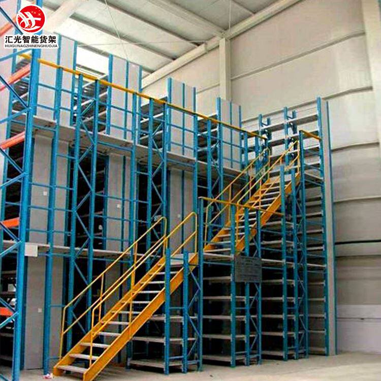 阁楼式货架厂家 二层货架平台搭建 带楼梯钢平台货架 组装式平台