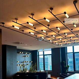 极简服装店吧台办公室组合马扎灯茶室酒店大堂休息区收银餐厅吊灯