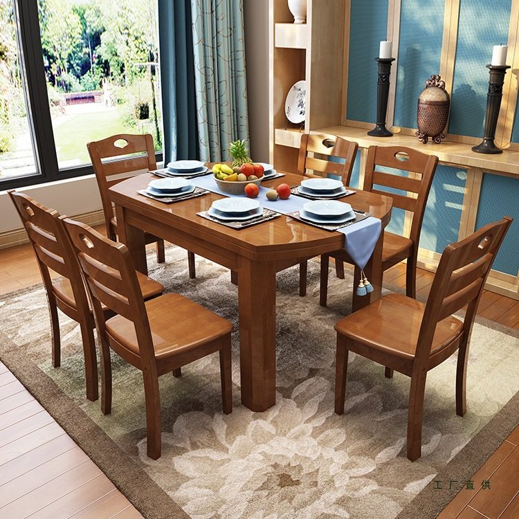 裕钦实木餐桌家用折叠餐桌椅组合现代简约可伸缩圆桌小户型吃饭桌,电子元器件市场,电线扎带/束线带,淘宝优惠券,粉丝福利购,淘宝优惠卷