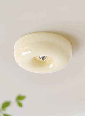 主卧室吸顶灯法式复古书房阳台过道奶油北欧简约中古玻璃灯