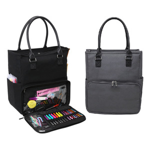 毛线钩针收纳包帆布便携多功能手提式大容量拉链包勾针棒针收纳袋