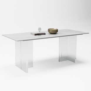 威汉诺亚克力岩板餐桌小户型家用轻奢意式悬浮德利丰轻奢风餐桌