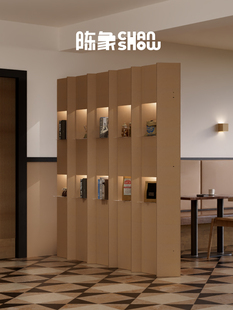 陈翔收纳屏夜光显示展示架办公室前台隔断边框现代简约隔断假墙