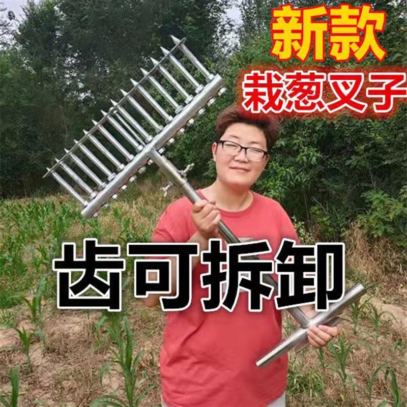 热销种葱神器栽葱机器栽苗器大y葱叉子打孔工具洋葱打眼插苗栽葱