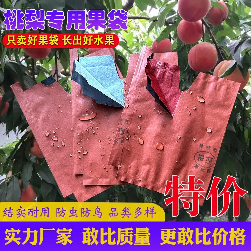 热销桃子专用果袋套袋单双层y加厚蜡纸杨黄桃子晚熟厂家水果套袋
