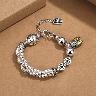 复古三生三世富甲一方金蝉精工手链女创意圆珠潮国潮龟甲手串手绳