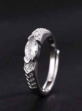 欧美跨境荷鲁斯之眼2.0戒指嘻哈美式街头彩色马眼钻戒指现货