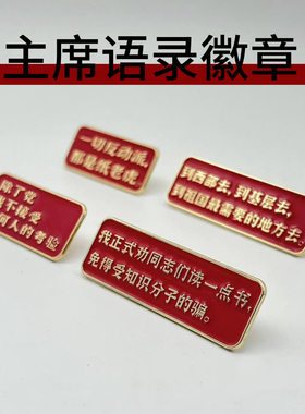 毛主席教员红色语录徽章学生励志胸针除了党考验读一点书丢掉幻想