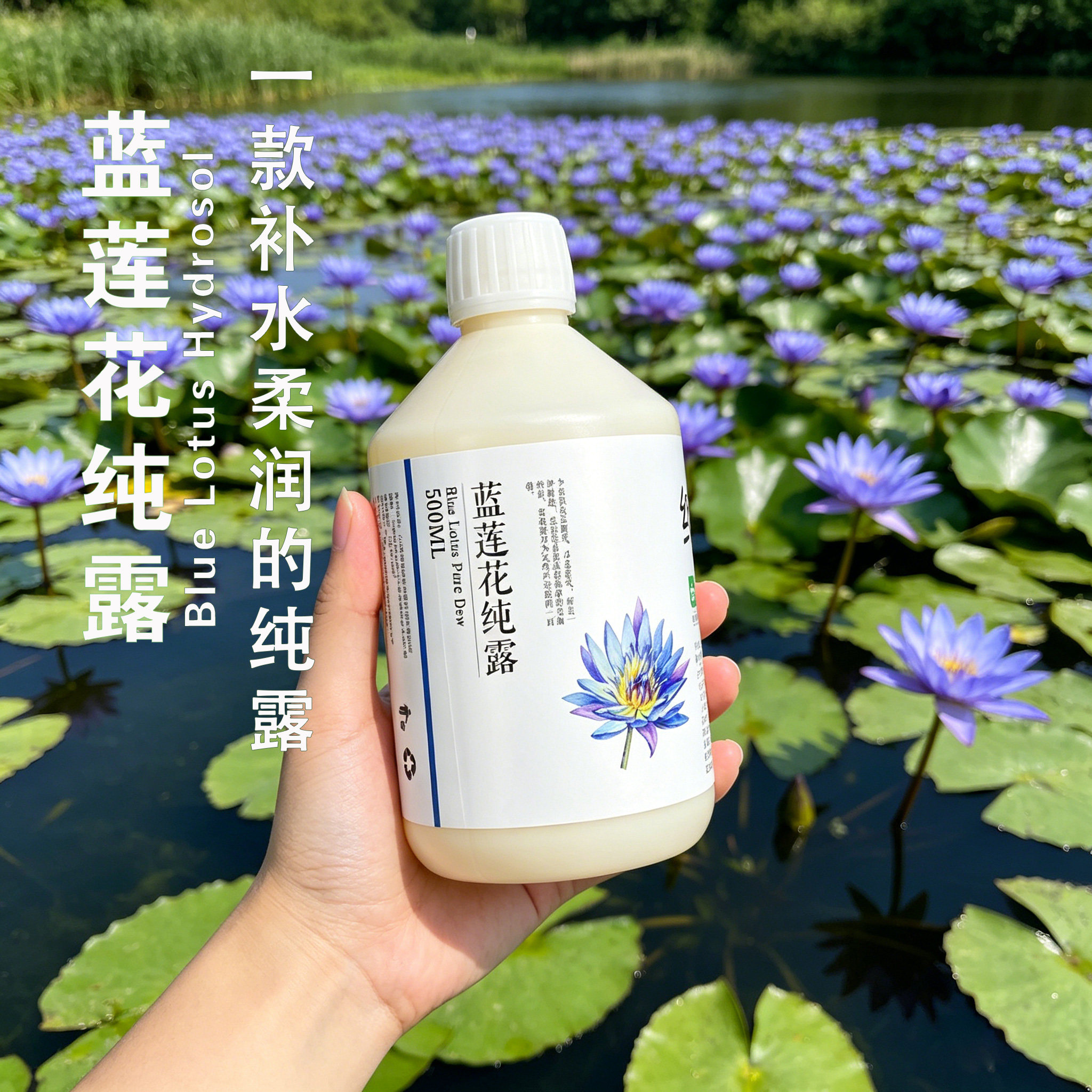 蓝莲花纯露 蓝睡莲花水 蓝莲花蒸馏液头道饱和花水湿敷面膜