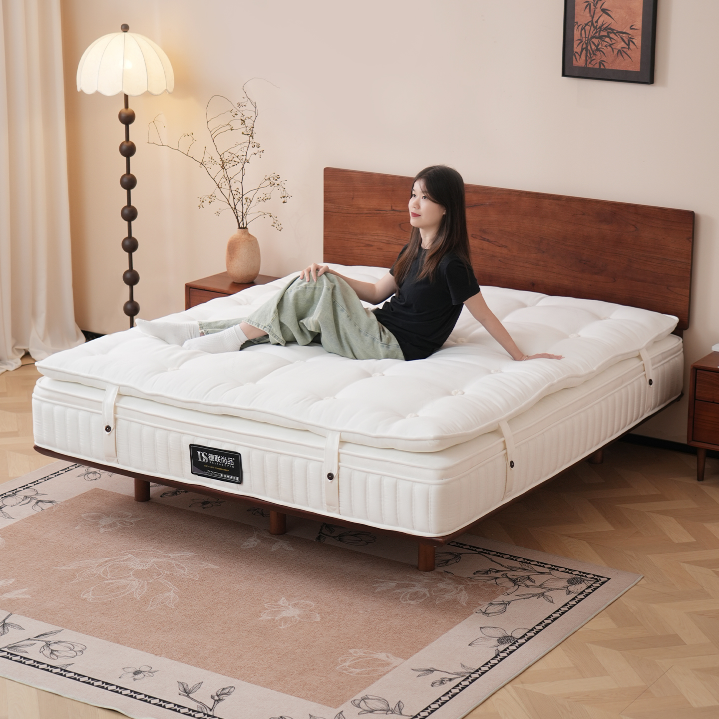 手工床垫马尾毛羊毛驼绒双层