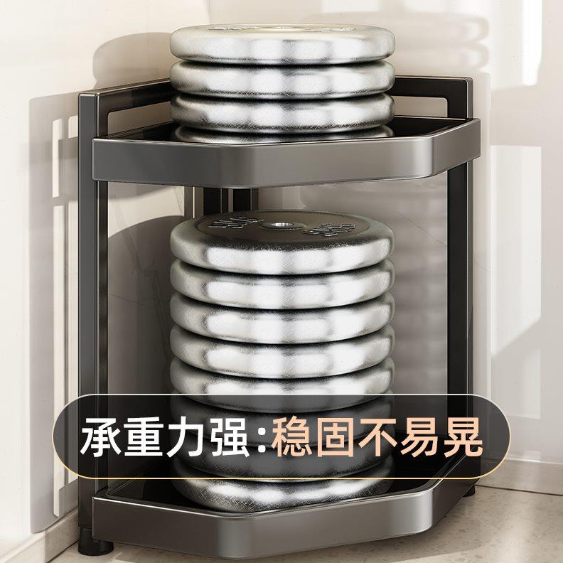 梯菊厨房置物架台面转角多功能三角调料品架子墙角落调味罐收纳架