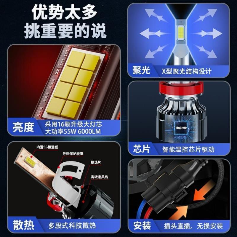 江淮格尔发A5改装led大灯A5W A5X A5L远近光雾灯超亮激光货车灯泡