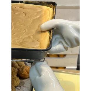 食品级防烫硅胶隔热手套五指灵活厨房烤箱烘焙家用微波炉防滑加厚