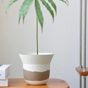 陶瓷花盆蝴蝶兰北欧兰花套盆大口径陶土盆景粗陶家用陶盆大号 日式