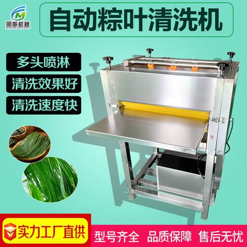 全自动粽子粽叶清洗机箬竹叶芦苇叶毛刷清洗机设备粽子加工生产线