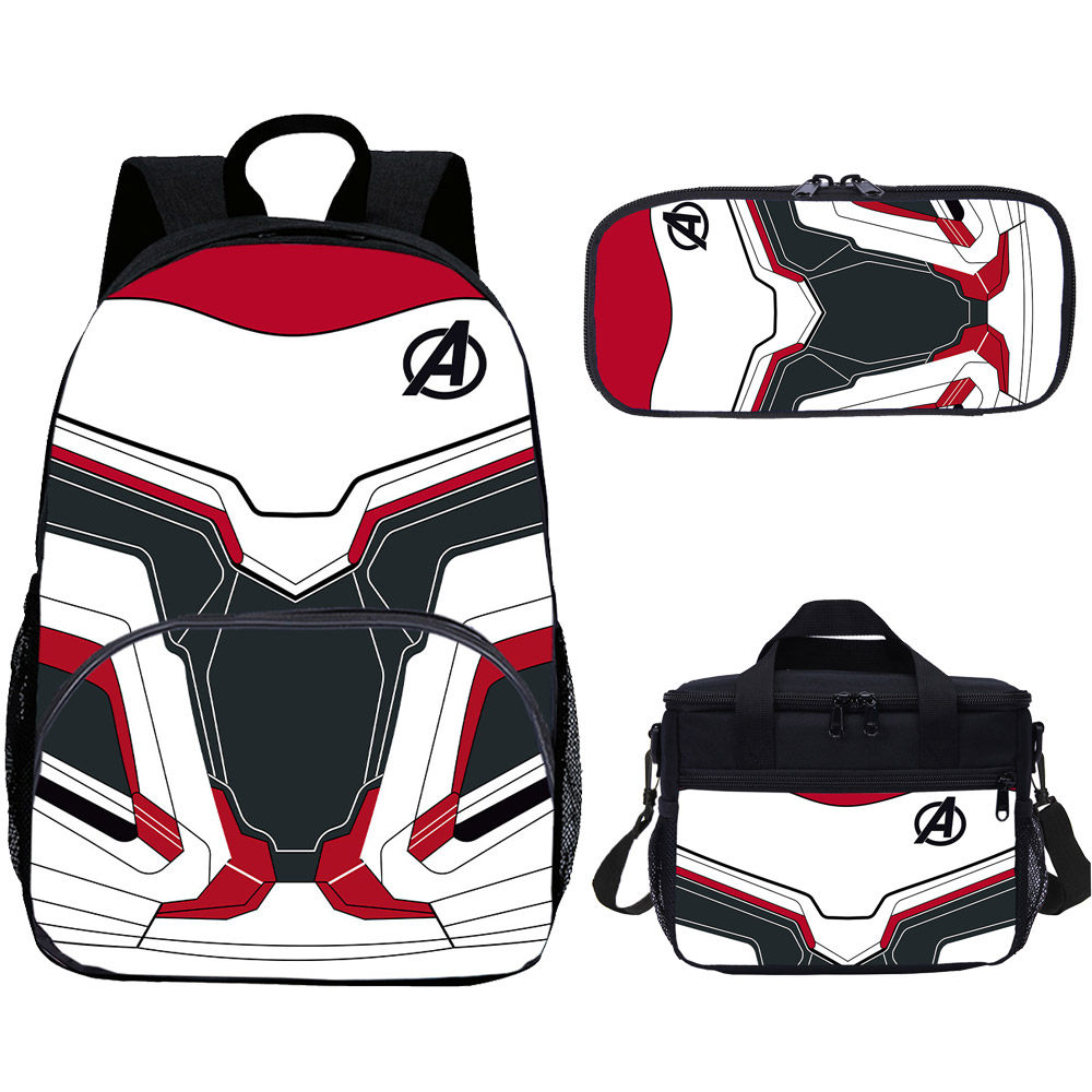 复仇者联盟4量子图书包套装漫威英雄cosplay背包笔袋午餐包小挎包