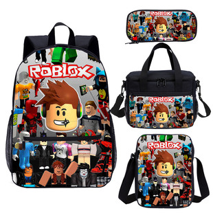 游戏周边ROBLOX儿童小学生书包套装 卡通校园背包午餐包笔袋印LOGO