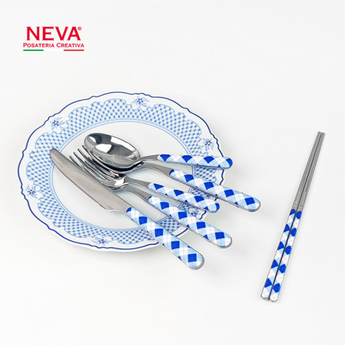 意大利NEVA进口刀叉勺苏格兰格子