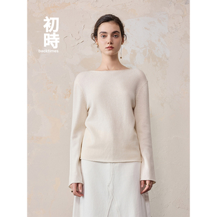 女内搭毛衫 羊毛混纺一字领羊绒混纺套头毛衫 TIMES新品 BACK