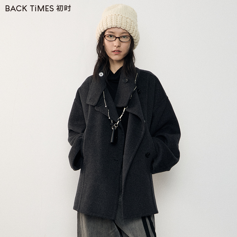 初时2025秋冬新款双排扣大衣外套