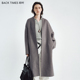 初时秋冬季 双面呢大衣女灰色赫本风女中长款 外套