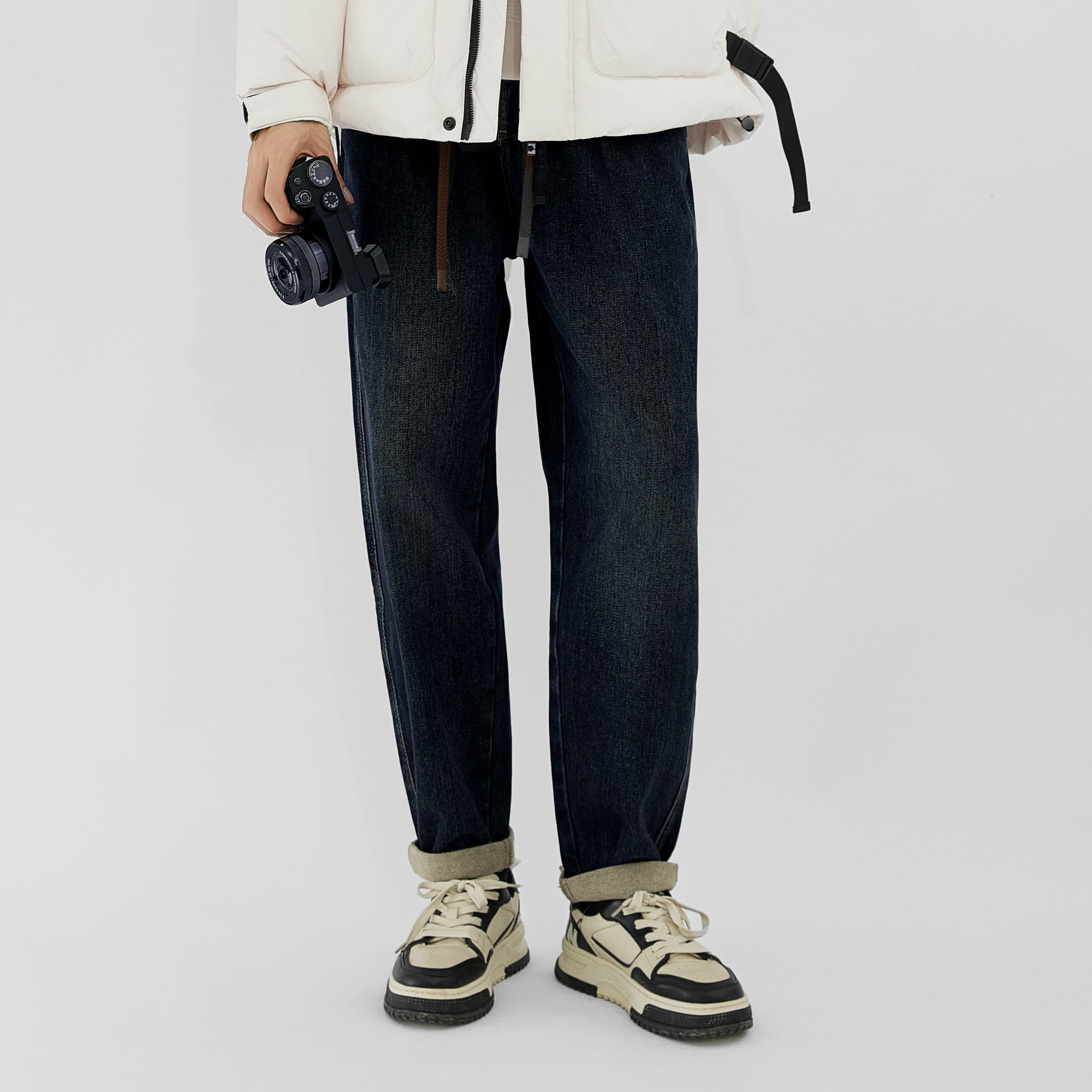 中国狐轩冬季水洗萝卜牛仔裤新款