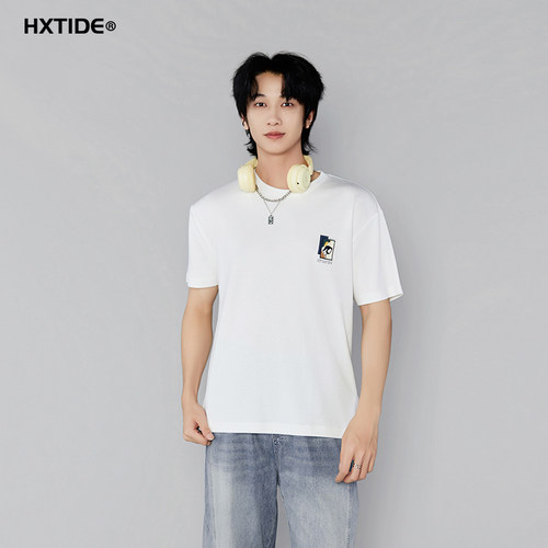 HXTIDE中国狐轩男装夏季短袖T恤