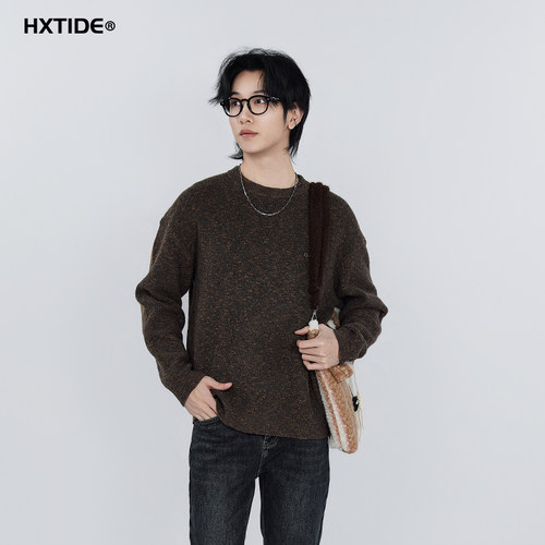 HXTIDE中国狐轩冬季圆领男毛衫