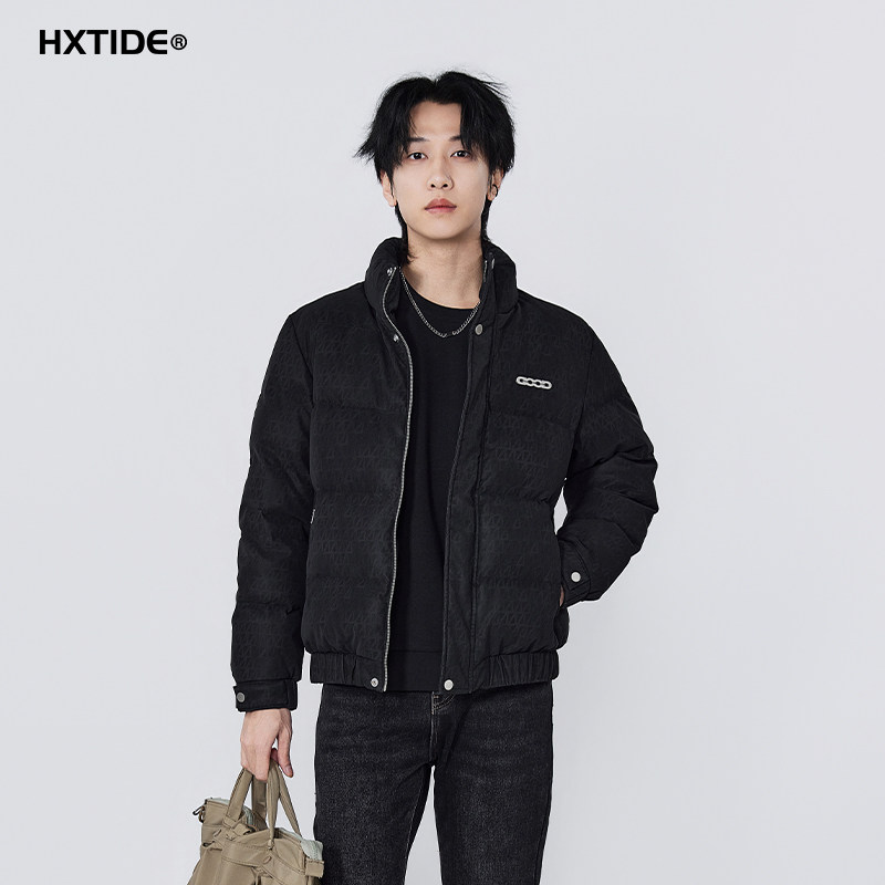HXTIDE中国狐轩男装冬季短款立领皮羽绒服小版型款S100544216101