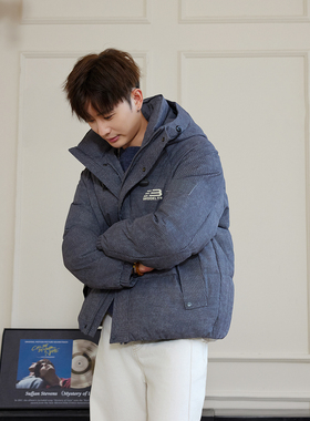 WAJ25冬季美式工装大口袋百搭面包服90羽绒服男休闲百搭连帽外套