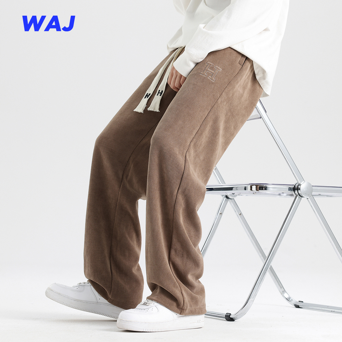 隐形印花阔腿裤子长裤