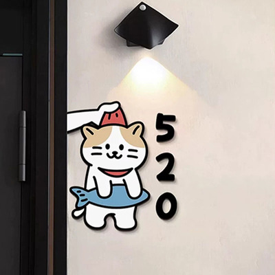 2025新款门牌号创意定做宿舍可爱卡通泡泡玛特门牌家用定制入户门装饰磁吸门牌数字号码牌门牌号高级感轻奢