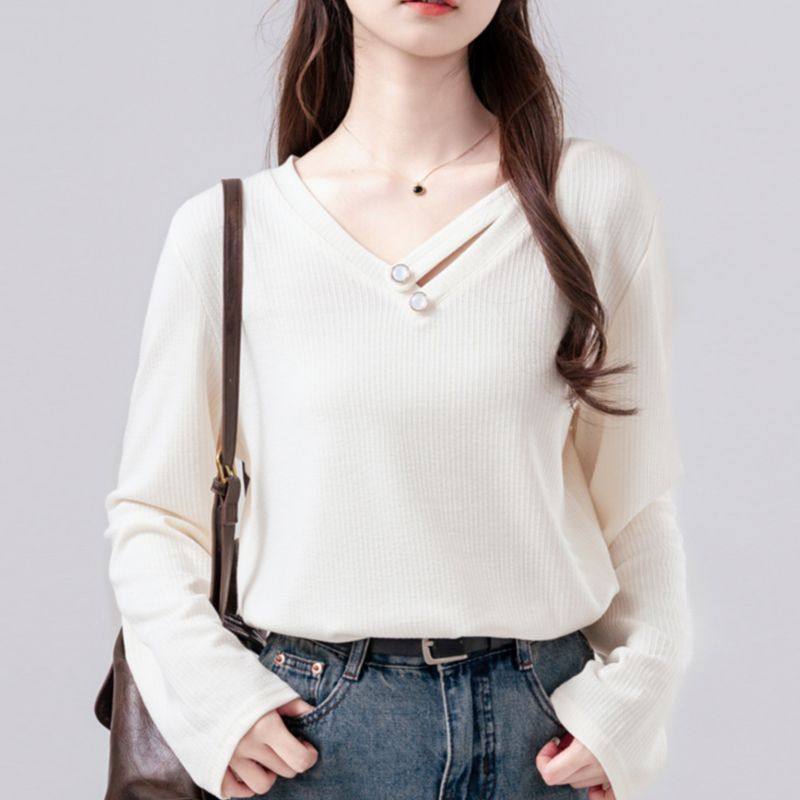 螺纹德绒打底衫女长袖T恤秋冬新款甜美修身显瘦纯色小众上衣,女装/女士精品,大码内搭,淘宝优惠券,粉丝福利购,淘宝优惠卷